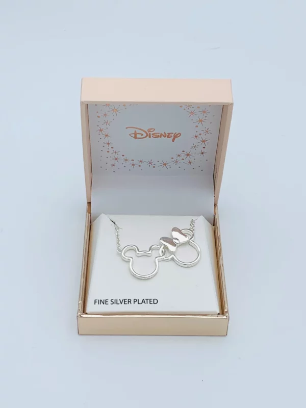 Collier Disney - MINNIE + MICKEY - en Laiton Plaqué Argent – Image 2