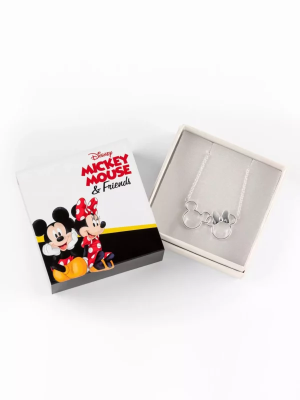 Collier Disney - MINNIE + MICKEY - en Laiton Plaqué Argent – Image 4