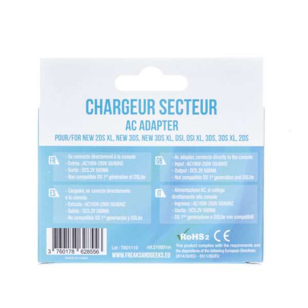 Chargeur secteur NEW2DSXL/NEW3DSXL/ NEW3DS/ 2DS/ 3DS/ 3DS XL/ DSi/ DSi XL – Image 3