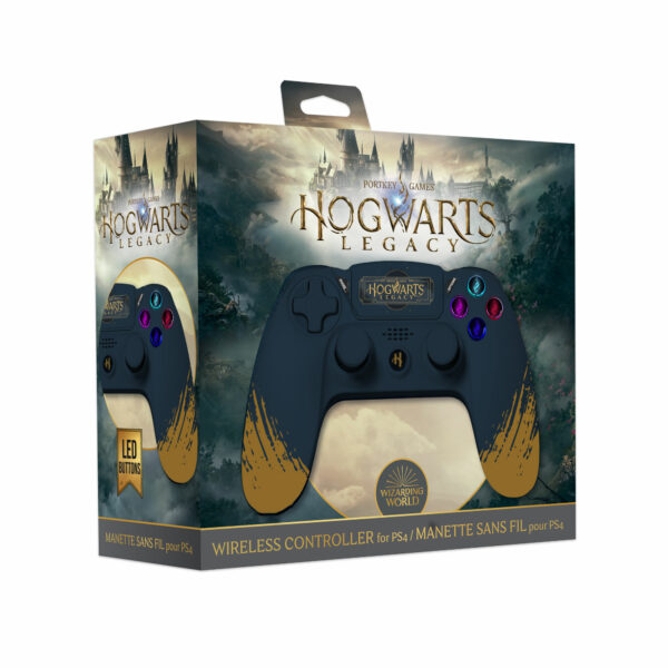 Harry Potter-Manette Sans Fil PS4-Prise Jack -Boutons Lumineux-Hogwarts Legacy – Image 4