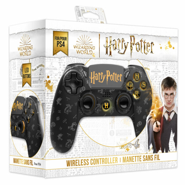 Harry Potter - Manette Sans Fil PS4 - Prise Jack - Boutons Lumineux - Noir – Image 2