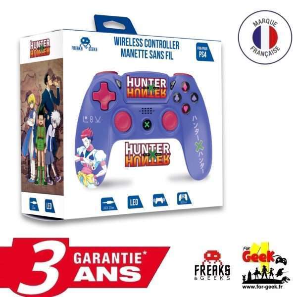 Manette PS4 Hunter x Hunter- Sans Fil -  Avec Prise Jack pour casque et boutons lumineux - Violet - Hisoka