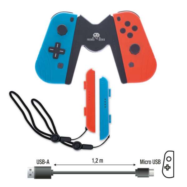 Manettes Duo Pro Pack type Joy-Con – Blue/Red – Image 2