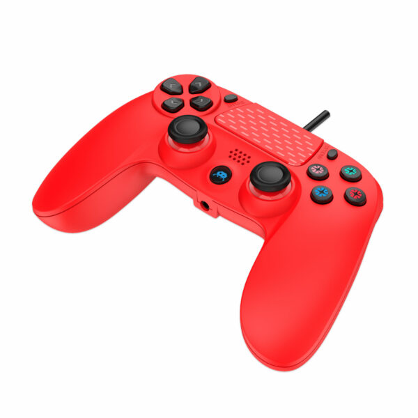 Manette Filaire Rouge pour PS4 avec Câble 3M avec prise Jack – Image 3