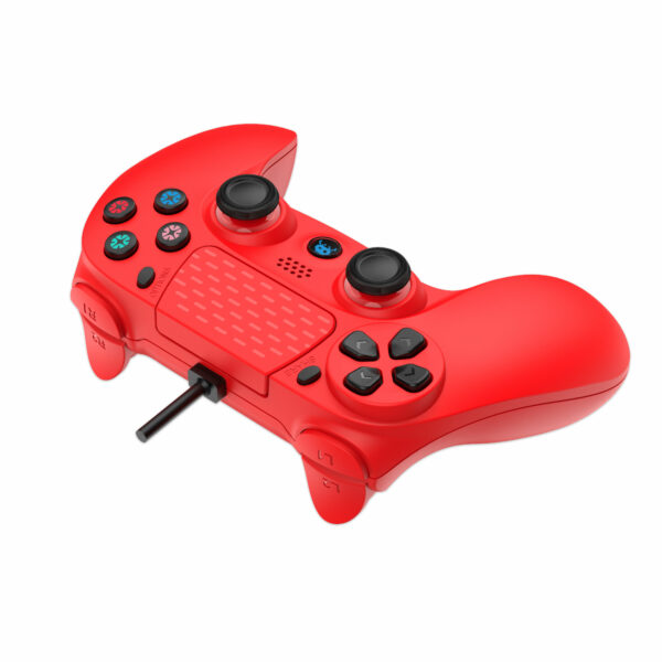 Manette Filaire Rouge pour PS4 avec Câble 3M avec prise Jack – Image 4