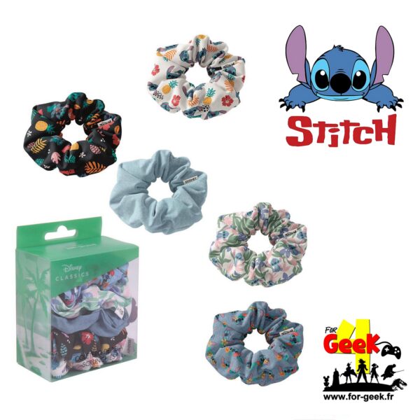 Chouchou DISNEY STITCH - Accessoires Cheveux  (x5)