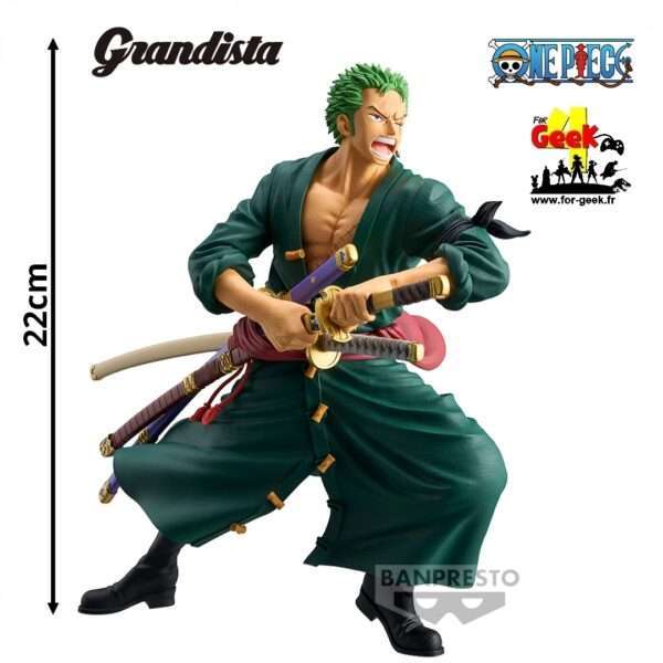 Figurine One Piece -Roronoa Zoro - Grandista 22cm