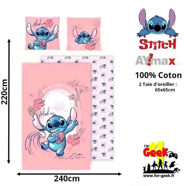 Parure de Lit Disney - Stitch Pik Love - 240x220cm