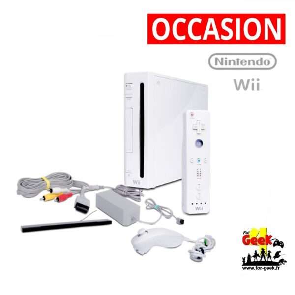 Console Wii Blanche - Occasion  (Boite avec Wii Sport + Mario Kart bundle)