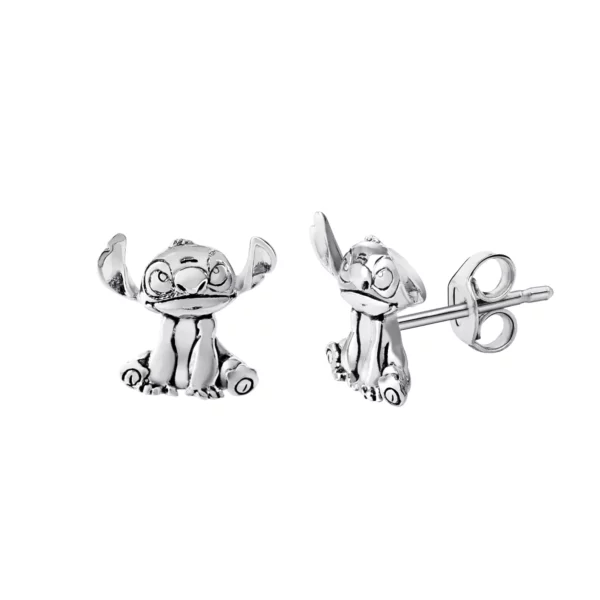 Clous d'Oreilles - Disney STITCH - Laiton Plaqué Argent – Image 3