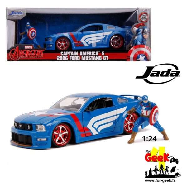 Véhicule -  MARVEL - Captain America Ford Mustang GT - 1:24 destock