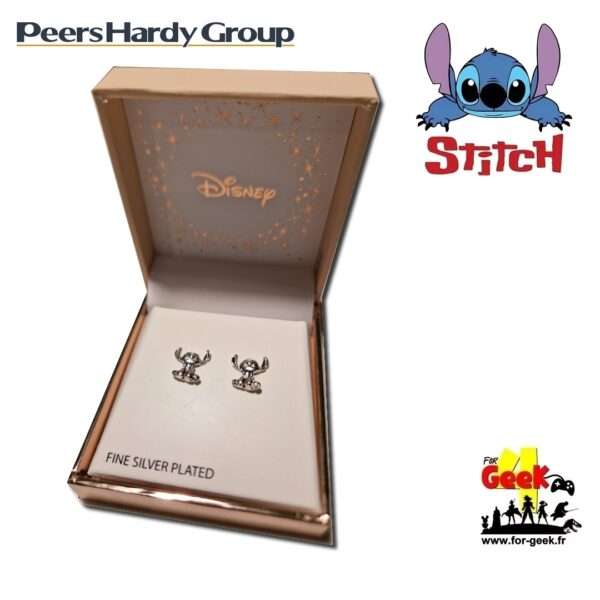 Clous d'Oreilles - Disney STITCH - Laiton Plaqué Argent