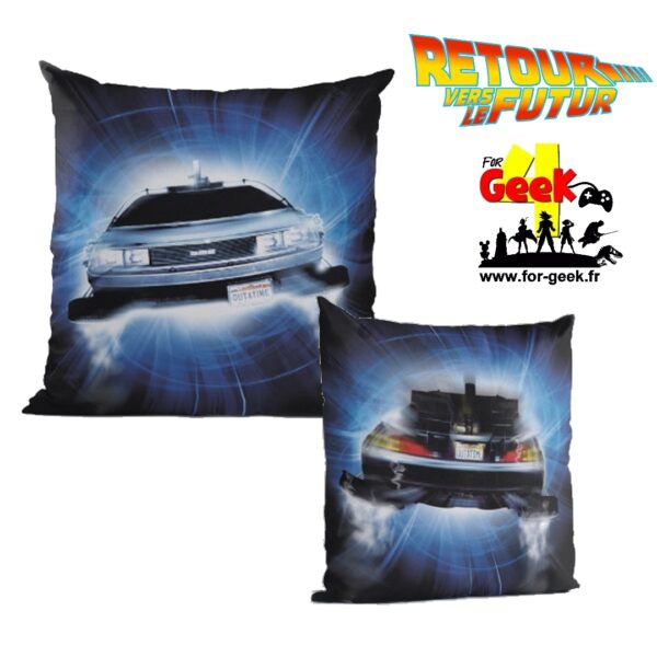 Coussin carré - BACK TO THE FUTURE -  Delorean Roads "40x40x1cm"