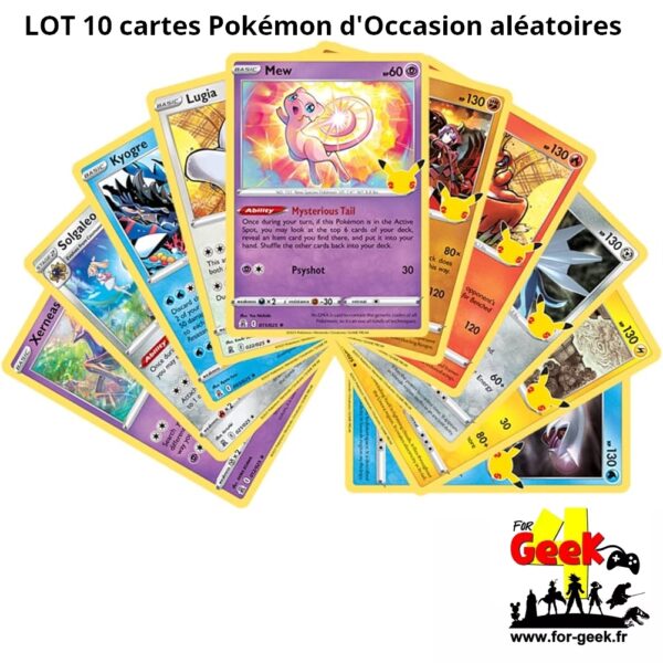 Lot de 10 Cartes POKEMON d'Occasion Aléatoires