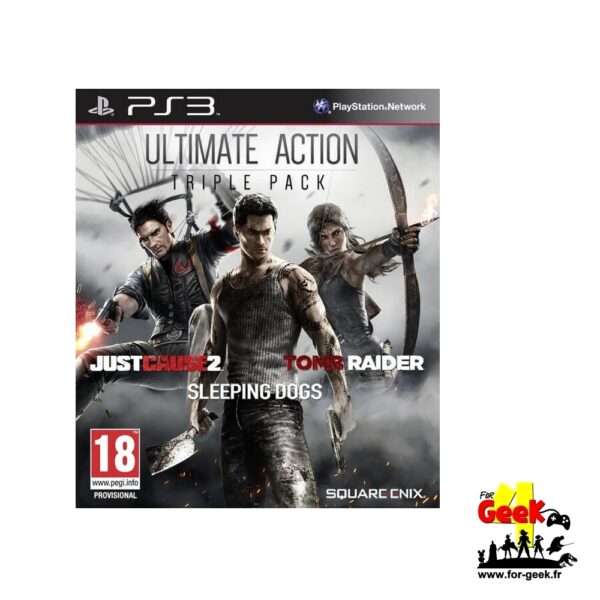 Jeu PS3 - Action Pack Tomb Raider- Just Cause 2-  Sleeping Dogs - OCCASION