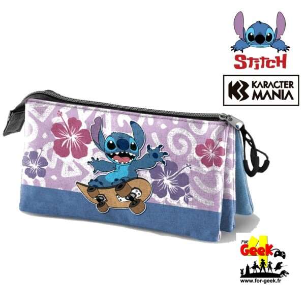 Trousse Triple DISNEY - STITCH & Skate