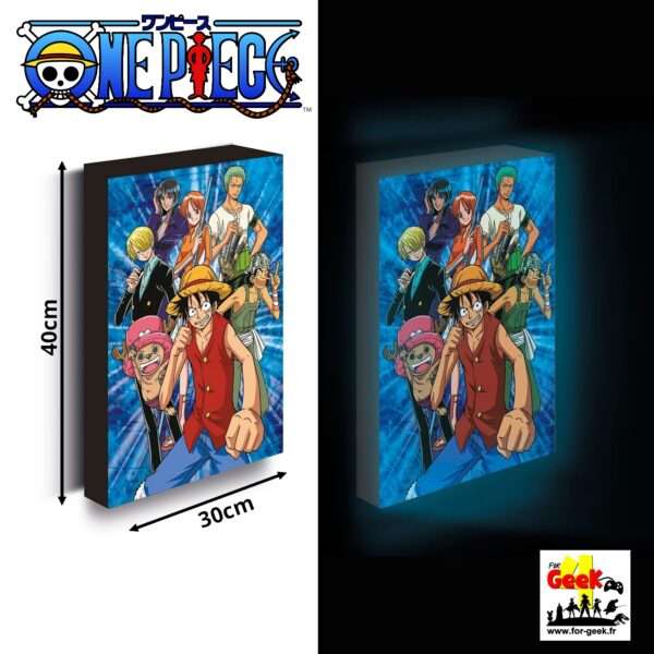 Cadre Lumineux ONE PIECE - Luffy With Friends - 40X30 Cm